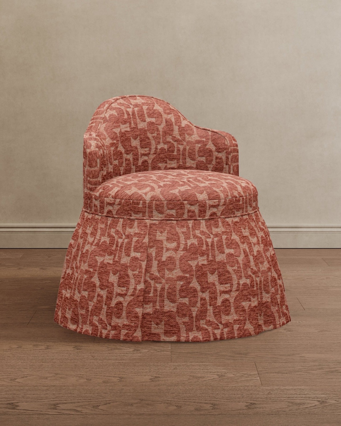 Sona Princess Vanity Stool Patterned Brick Red - Marble Lotus - Sona Princess Vanity Stool Patterned Brick Red