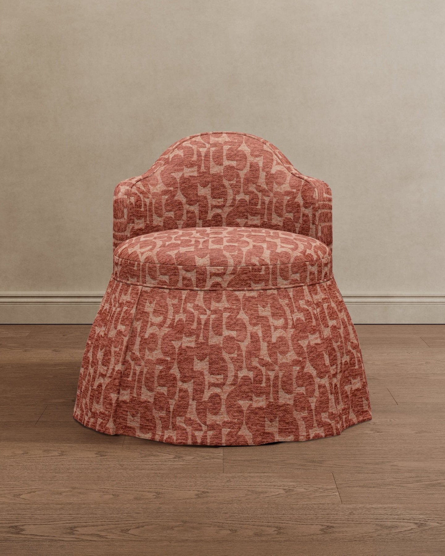 Sona Princess Vanity Stool Patterned Brick Red - Marble Lotus - Sona Princess Vanity Stool Patterned Brick Red