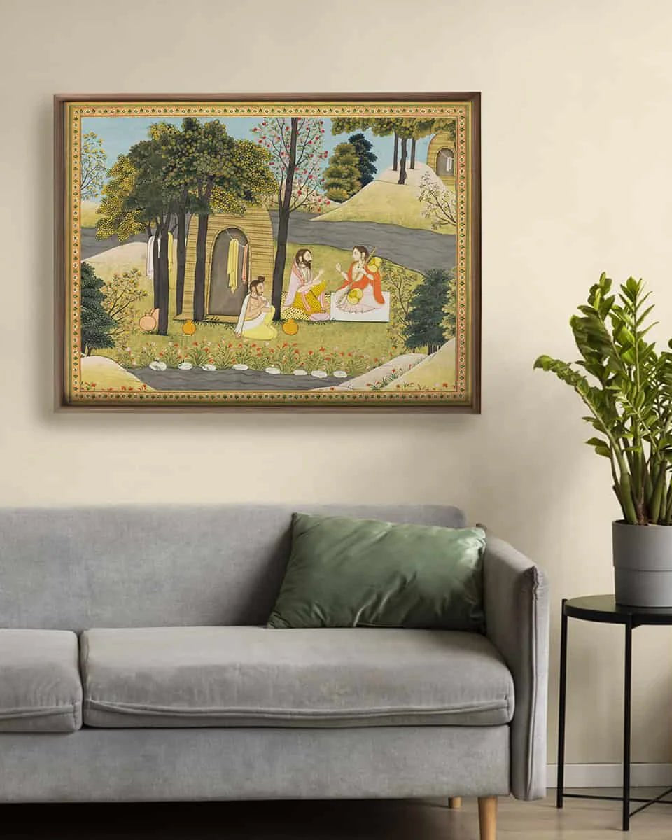 Story of Rama Vintage Indian Frameless Painting Wall Art Digital Print Poster 36 x 48 inches - Marble Lotus - Story of Rama Vintage Indian Painting Wall Art Digital Print Poster 36 x 48 inches Wall Art for Living Room Decor Wall Art