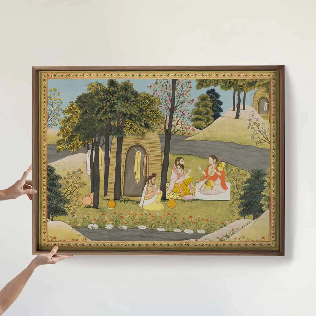 Story of Rama Vintage Indian Frameless Painting Wall Art Digital Print Poster 36 x 48 inches - Marble Lotus - Story of Rama Vintage Indian Painting Wall Art Digital Print Poster 36 x 48 inches Wall Art for Living Room Decor Wall Art