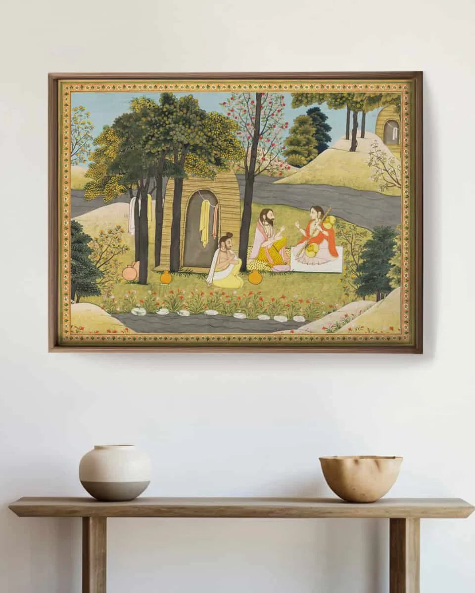 Story of Rama Vintage Indian Frameless Painting Wall Art Digital Print Poster 36 x 48 inches - Marble Lotus - Story of Rama Vintage Indian Painting Wall Art Digital Print Poster 36 x 48 inches Wall Art for Living Room Decor Wall Art