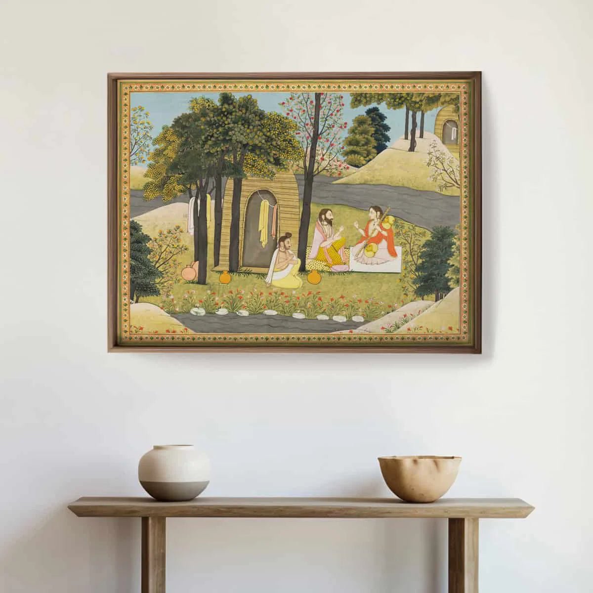 Story of Rama Vintage Indian Frameless Painting Wall Art Digital Print Poster 36 x 48 inches - Marble Lotus - Story of Rama Vintage Indian Painting Wall Art Digital Print Poster 36 x 48 inches Wall Art for Living Room Decor Wall Art