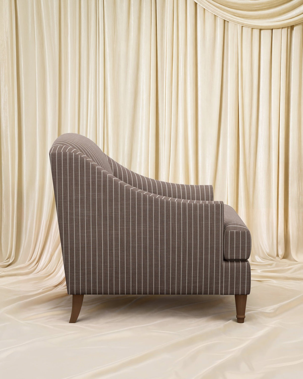 Striped Chocolate Charleston Chair - Marble Lotus - Striped Chocolate Charleston Chair