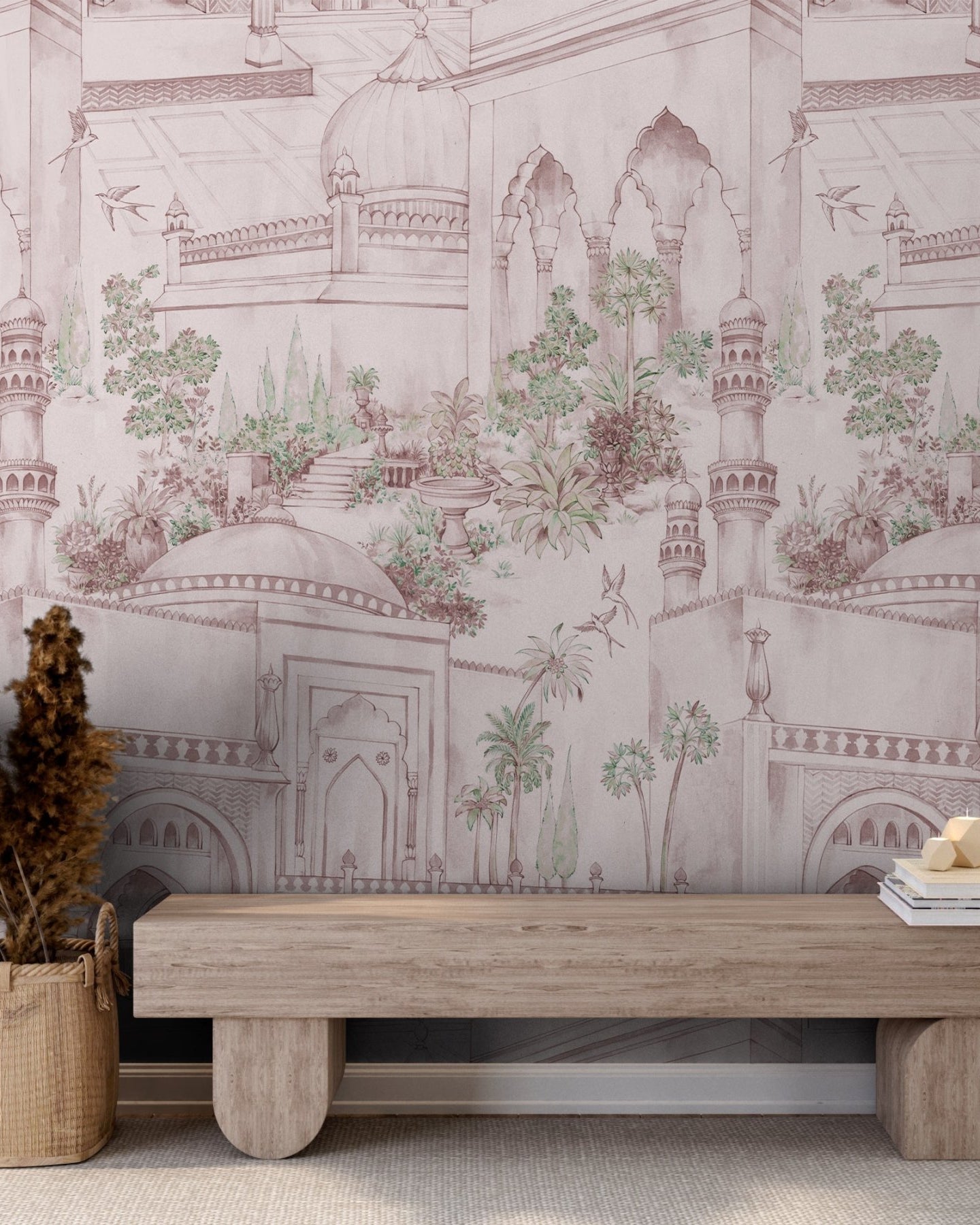 TAJ Gardens - Dust Pink - Marble Lotus - TAJ Gardens - Dust Pink