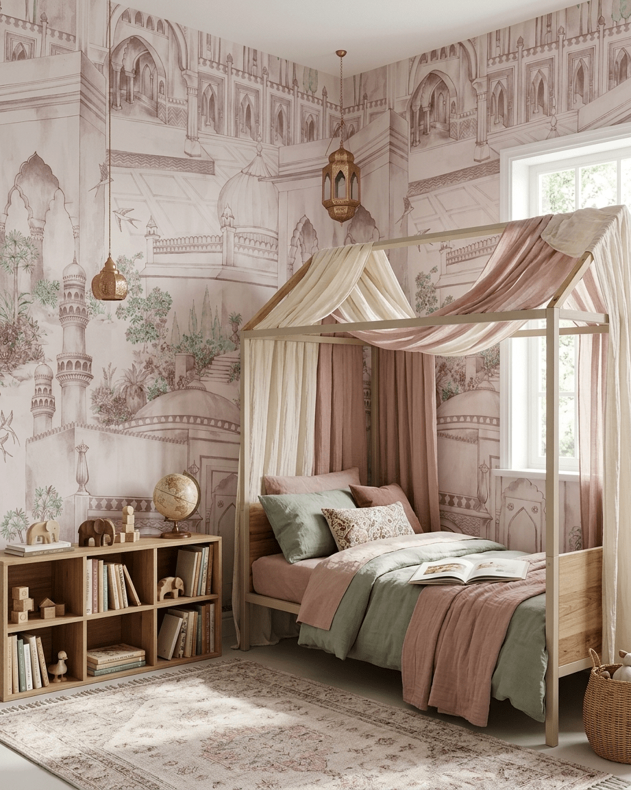 Taj Gardens – Dust Pink - Marble Lotus - Taj Gardens – Dust Pink