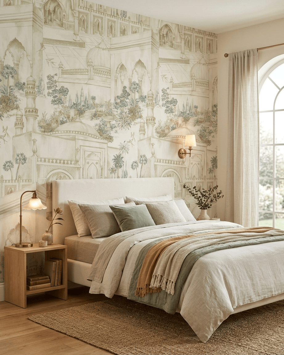 Taj Gardens – Ochre Yellow - Marble Lotus - Taj Gardens – Ochre Yellow