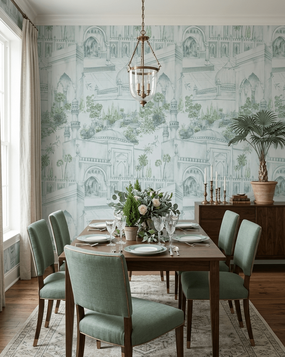 Taj Gardens – Steel Blue - Marble Lotus - Taj Gardens – Steel Blue