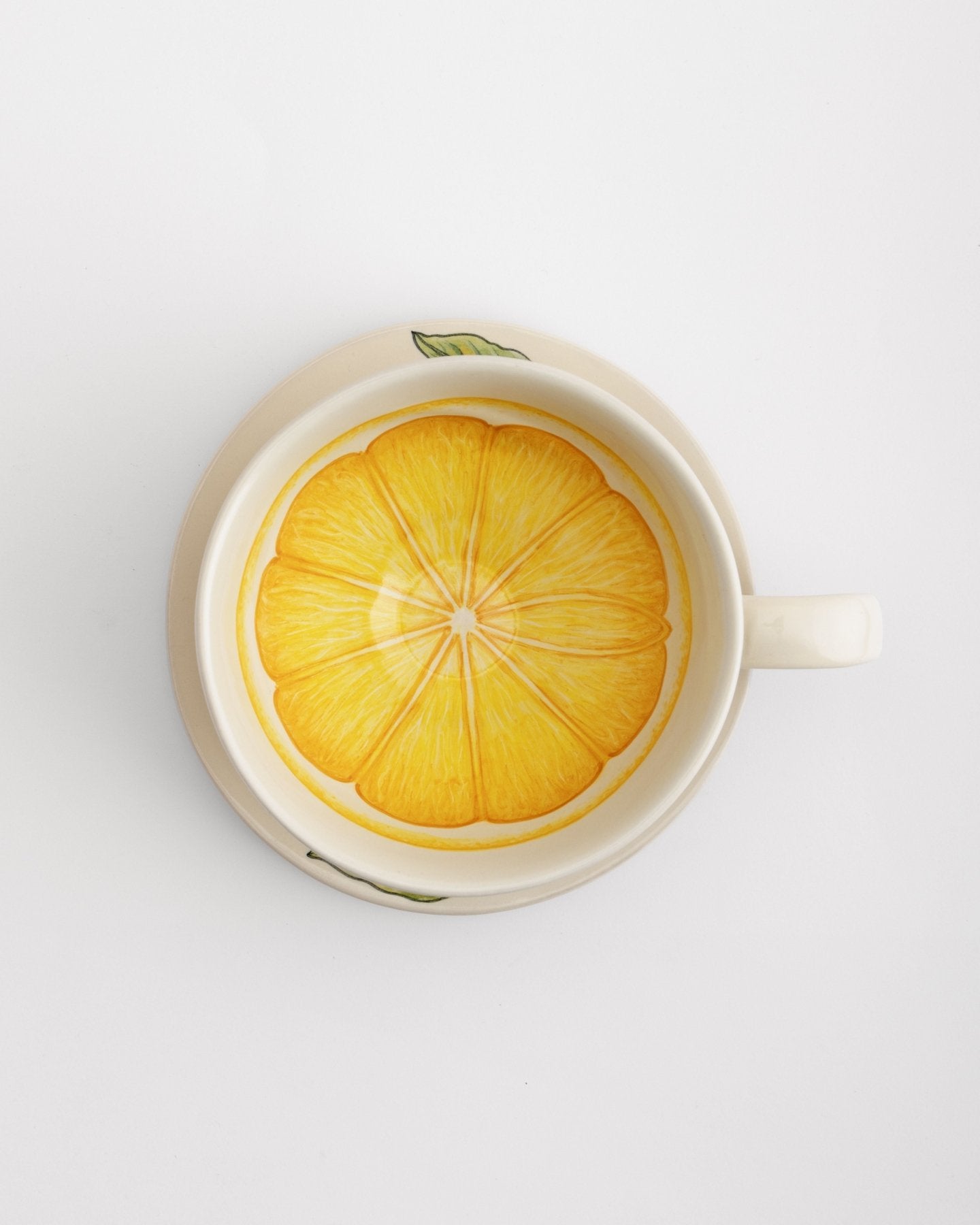 Tea Cup and Saucer Large Lemon - Marble Lotus - Tea Cup and Saucer Large Lemon