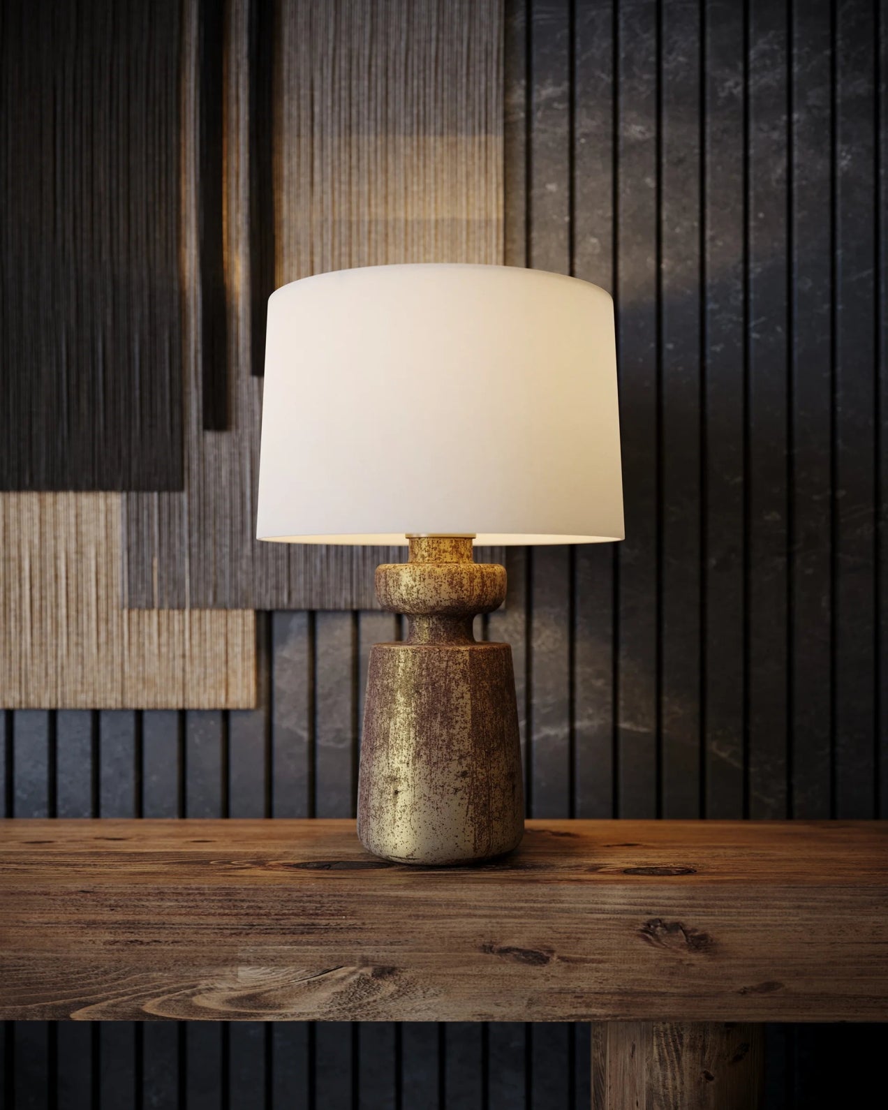 TERRON TABLE LAMP - Marble Lotus - TERRON TABLE LAMP