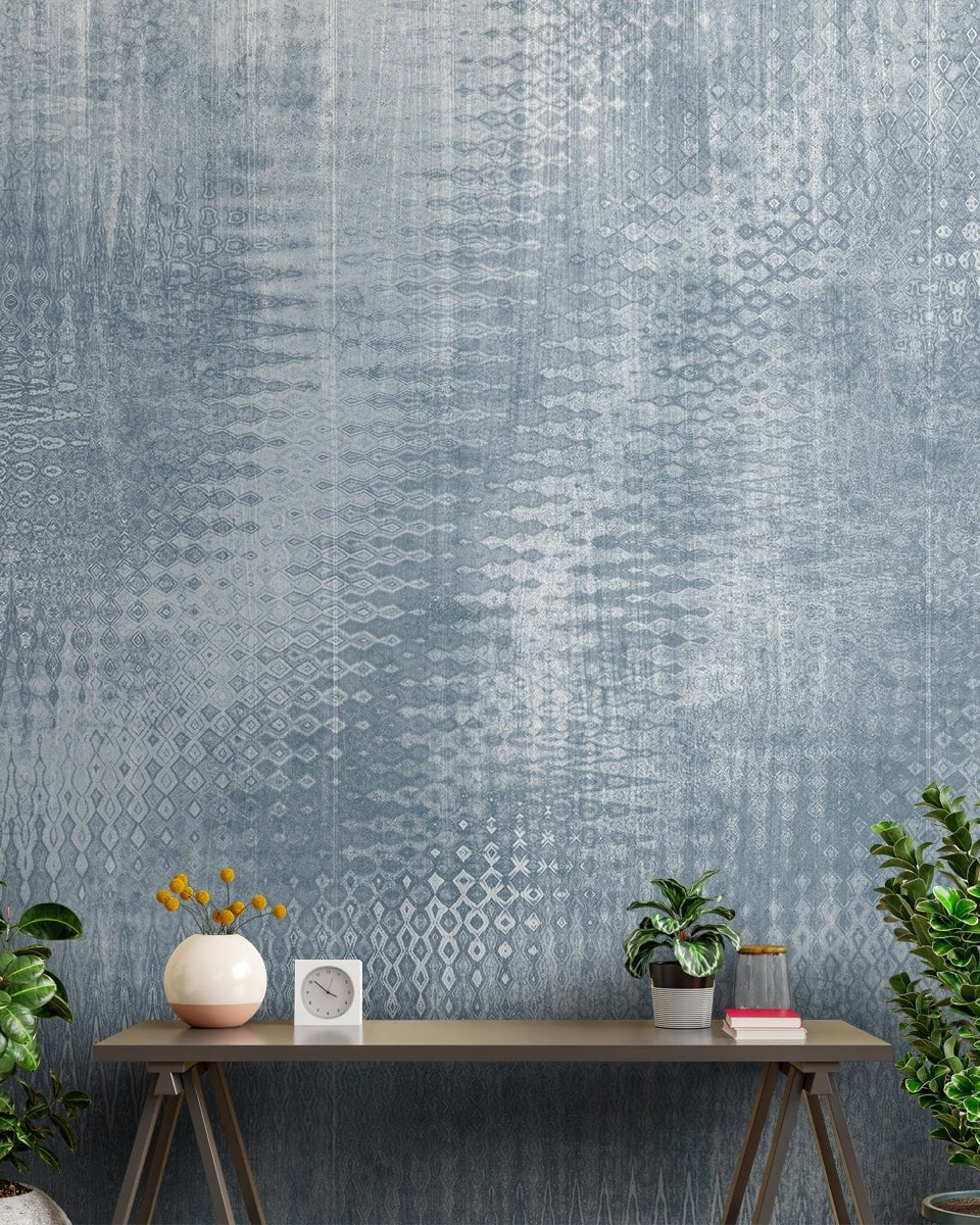 Textured Elements Harmony Wallpaper, Feather Blue - Marble Lotus - Textured Elements Harmony Wallpaper, Feather Blue