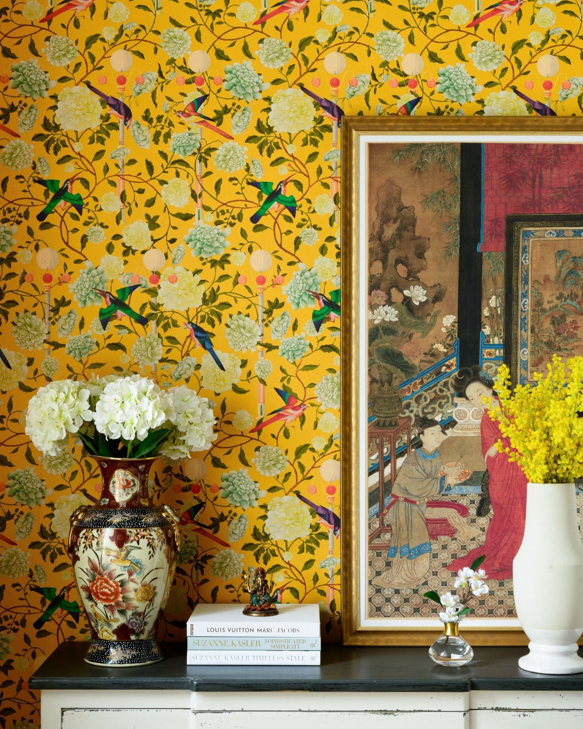 THE GARDEN OF IMMORTALITY Mustard Yellow - Marble Lotus - THE GARDEN OF IMMORTALITY Mustard Yellow