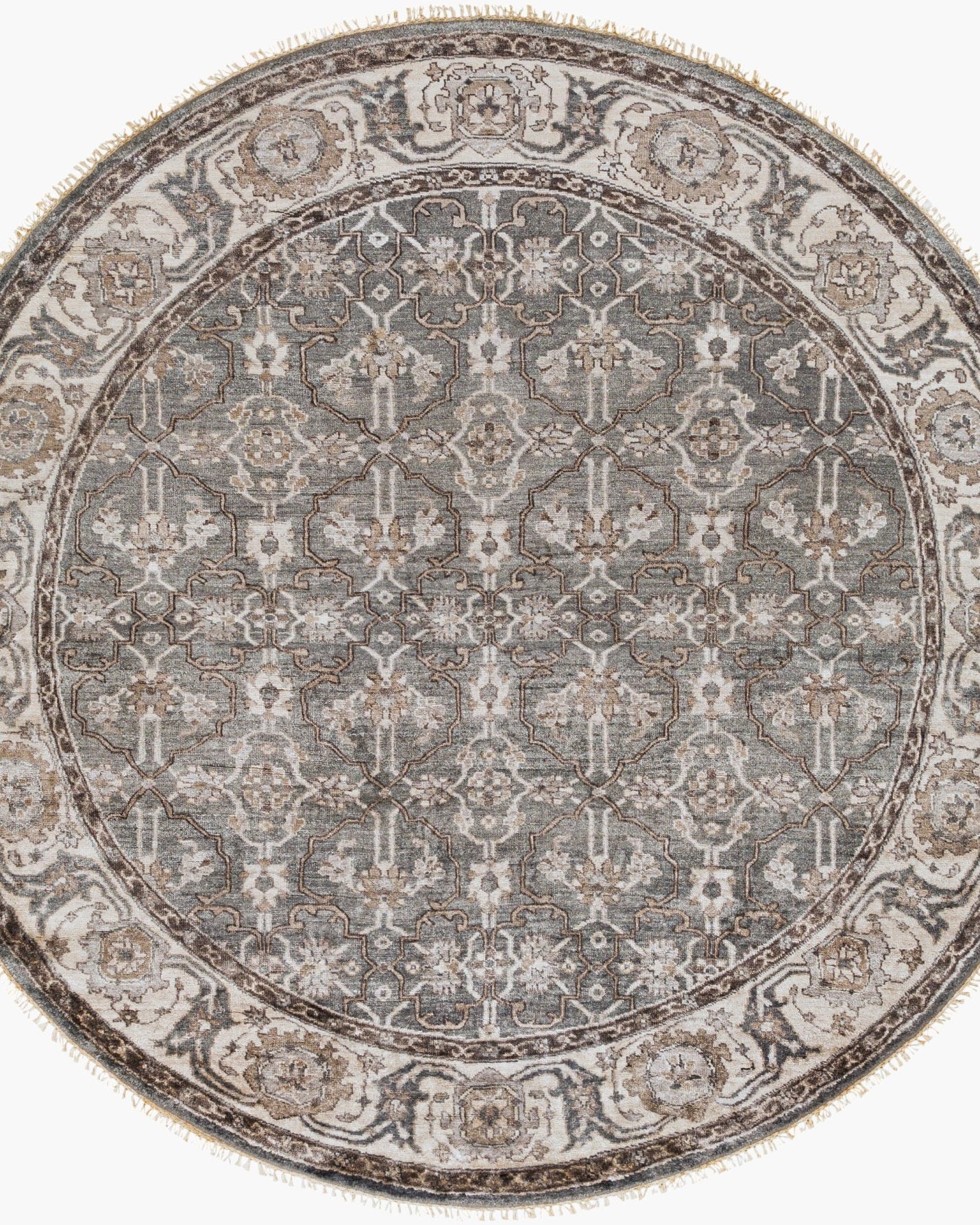 Theodora Brown Handmade Rug - Marble Lotus - Theodara Brown Handmade Rug