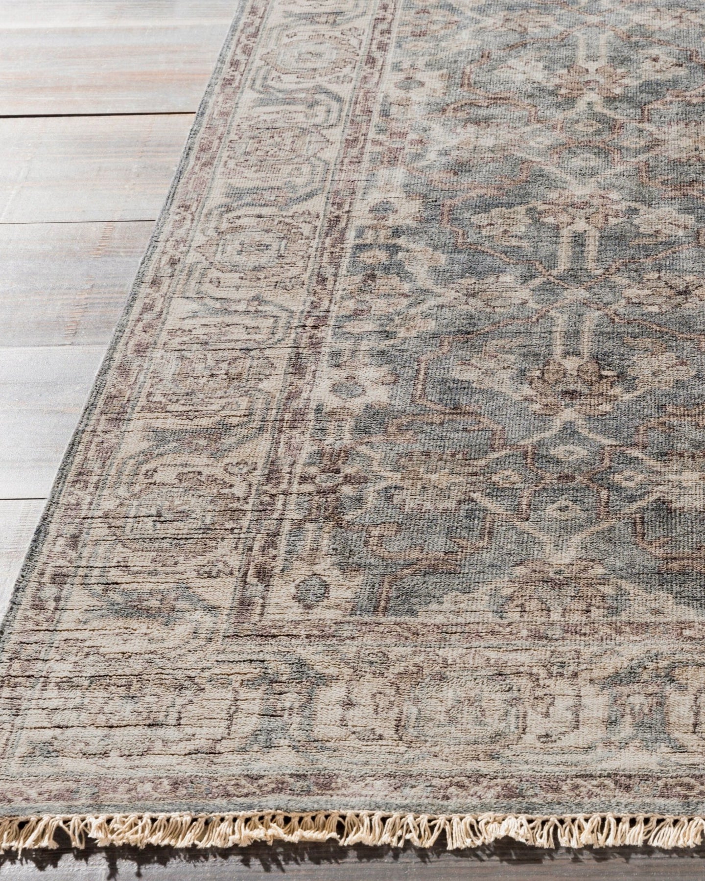 Theodora Brown Handmade Rug - Marble Lotus - Theodara Brown Handmade Rug