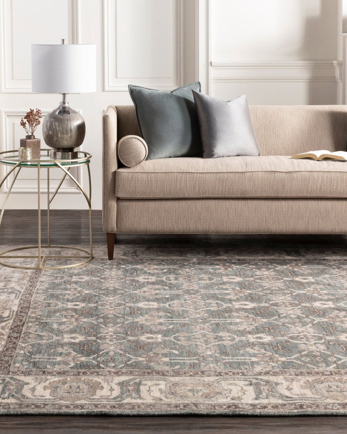 Theodora Brown Handmade Rug - Marble Lotus - Theodara Brown Handmade Rug