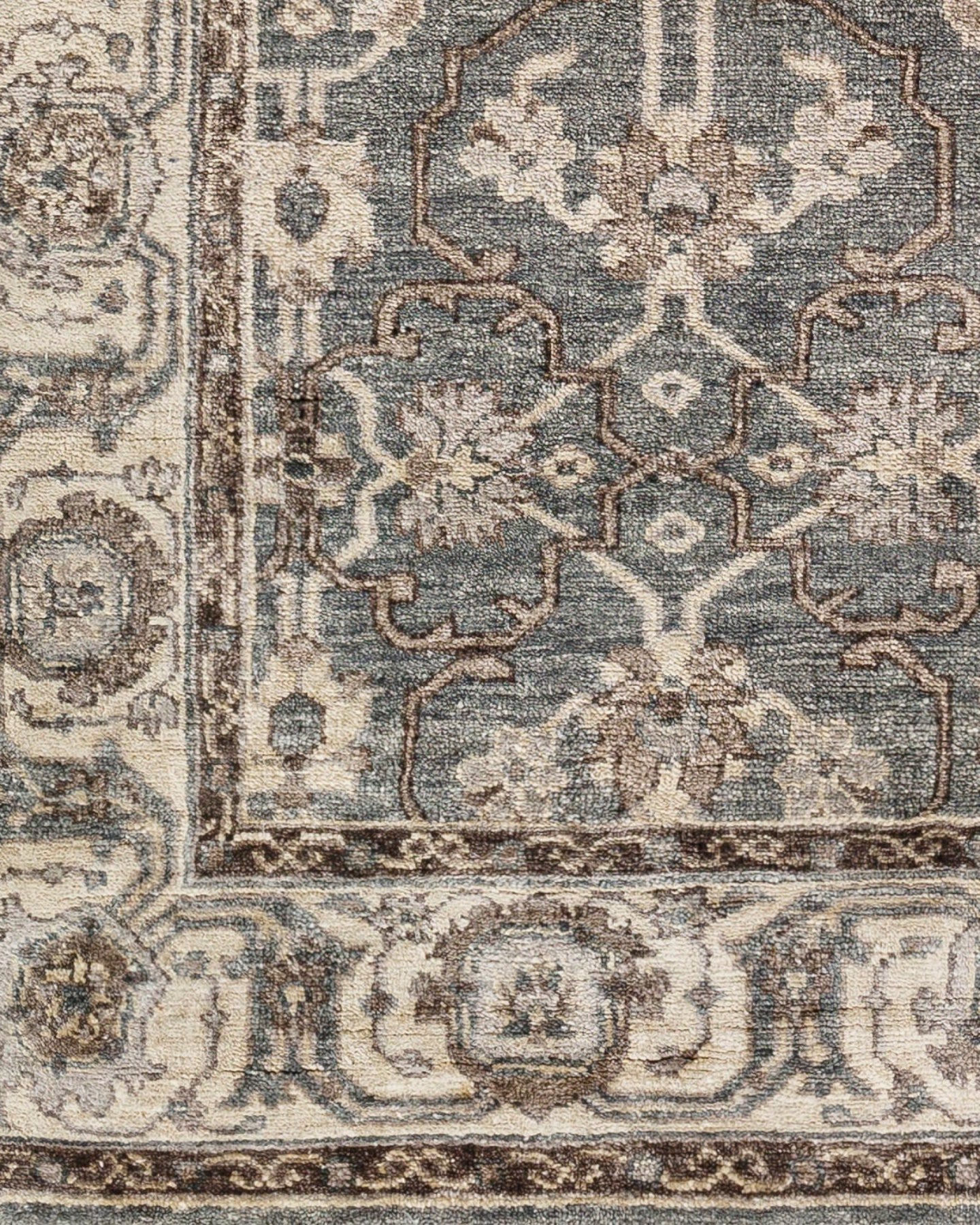 Theodora Brown Handmade Rug - Marble Lotus - Theodara Brown Handmade Rug