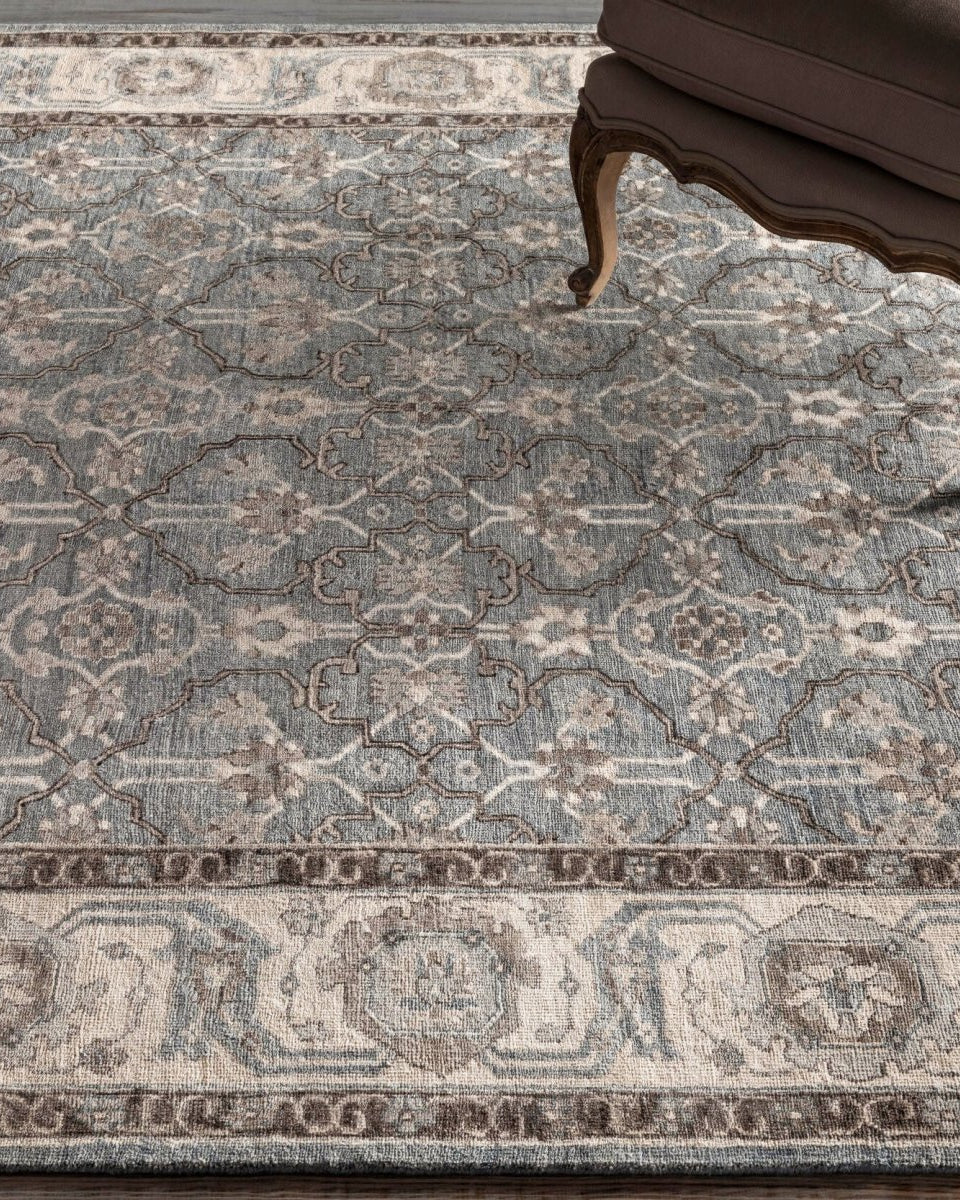 Theodora Brown Handmade Rug - Marble Lotus - Theodara Brown Handmade Rug