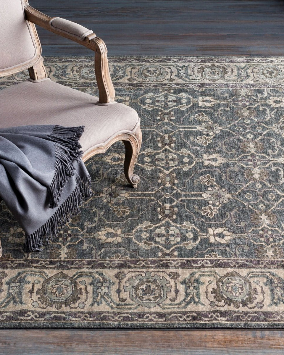 Theodora Brown Handmade Rug - Marble Lotus - Theodara Brown Handmade Rug