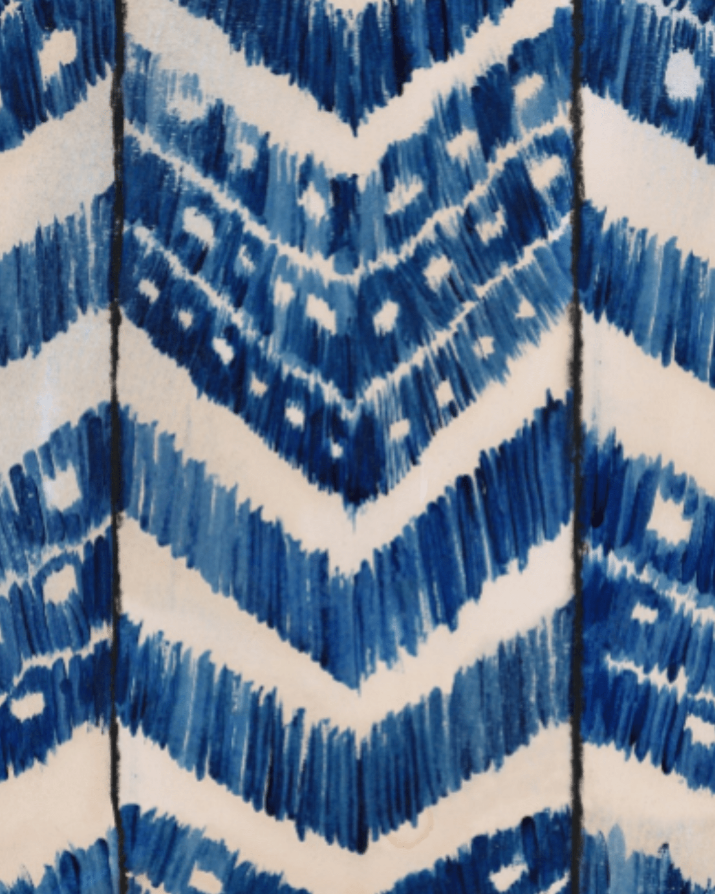 TURKISH IKAT Indigo - Marble Lotus - Turkish Ikat Blue Wallpaper