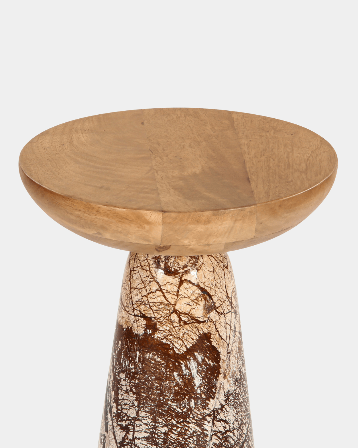 Twin Drink Table - Brown - Marble Lotus - Twin Drink Table Brown