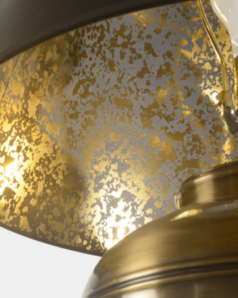 Vaughan Lamp - Antique Brass - Marble Lotus - Vaughan Lamp - Antique Brass