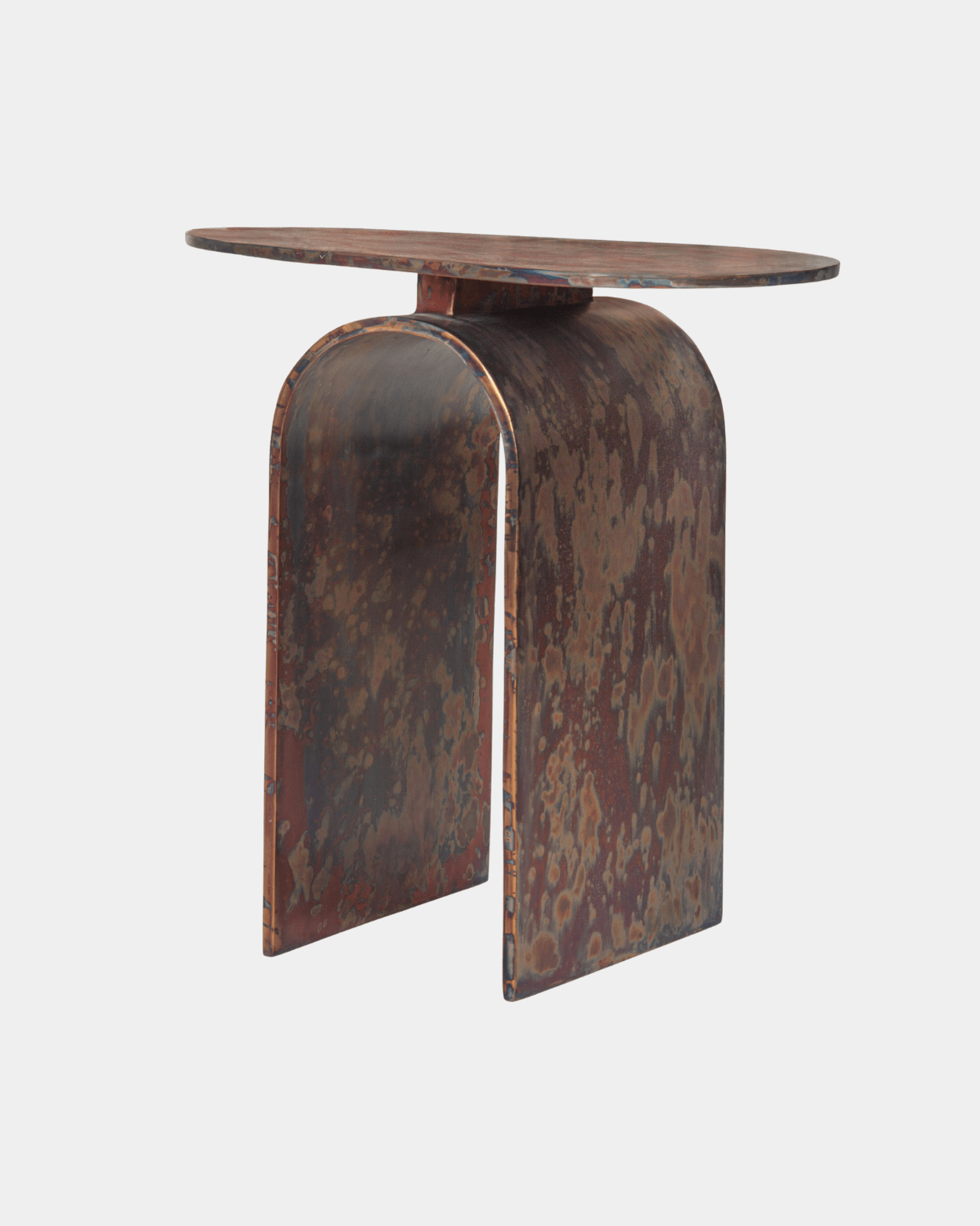 Vault Side Table - Oxidized - Marble Lotus - Vault Side Table - Oxidized | Oval Side Table | Modern Accent Table