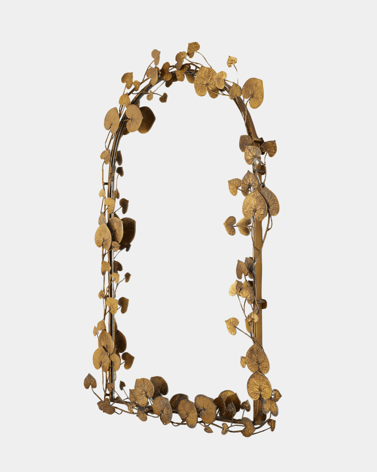 Vinna Arch Brass Leaves Mirror - Marble Lotus - Vinna Arch Brass Leaves Mirror