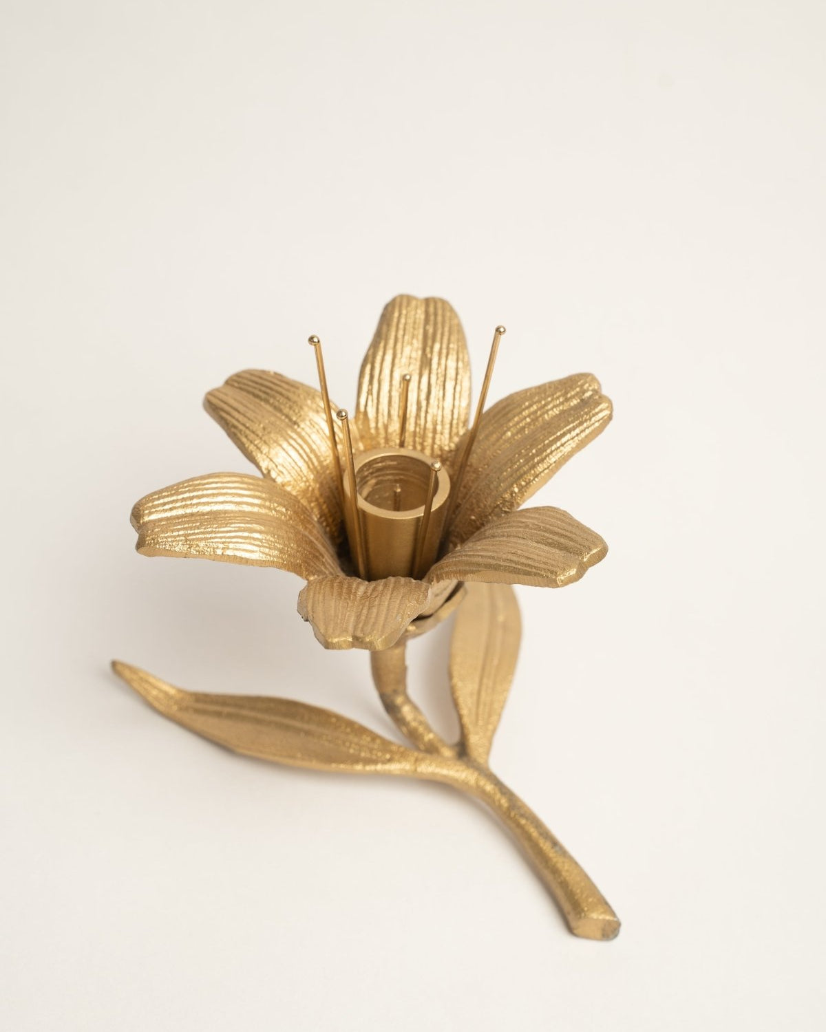 Vintage Lotus Candle Stand - Marble Lotus - Vintage Lotus Candle Stand