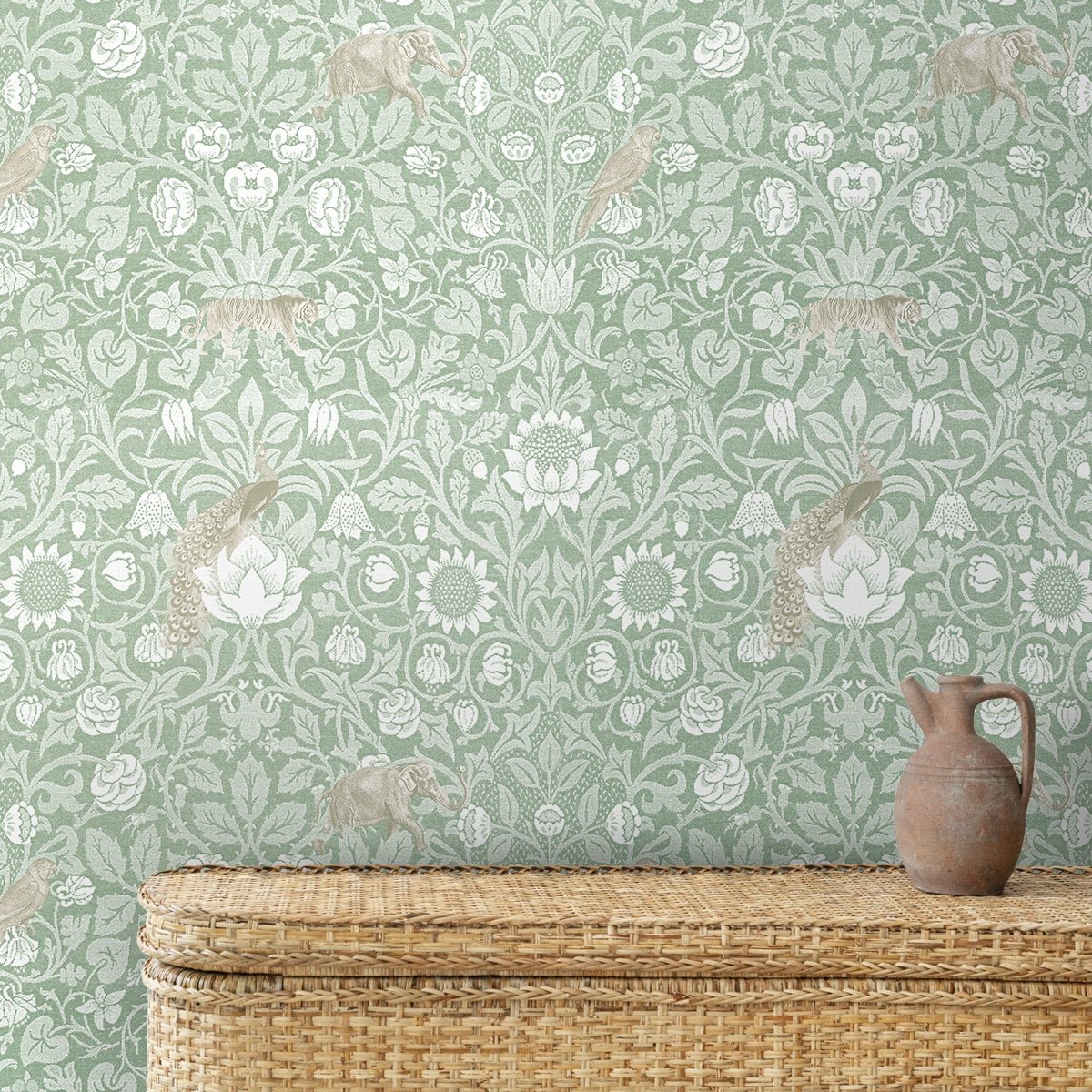 Vintage Style Floral Pattern Wallpaper for Rooms - Marble Lotus - Vintage Style Floral Pattern Wallpaper for Rooms