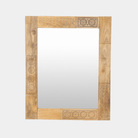 Vintage Wooden Heritage Mirror - Marble Lotus - Vintage Wooden Heritage Mirror