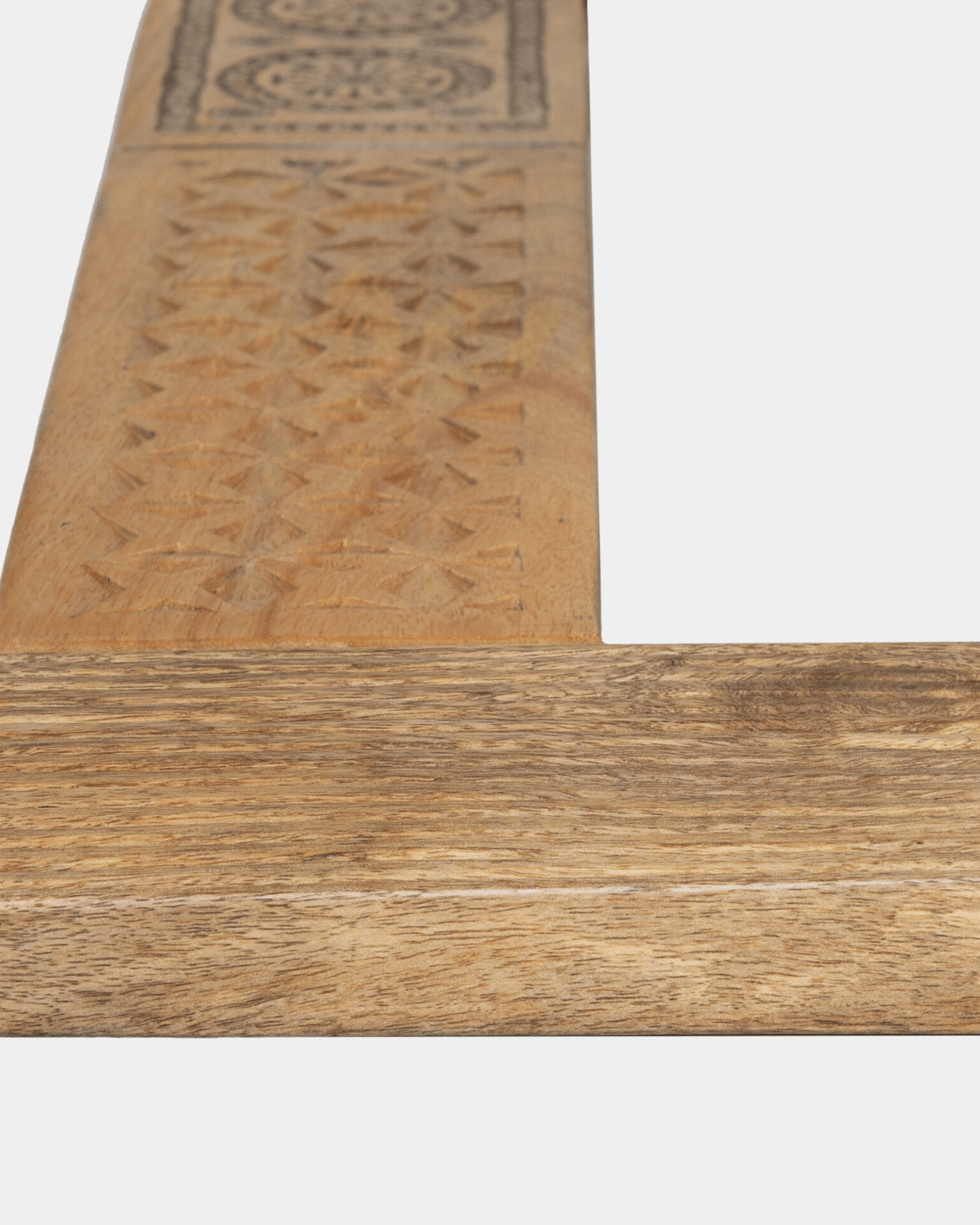 Vintage Wooden Heritage Mirror - Marble Lotus - Vintage Wooden Heritage Mirror