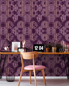 WASHED SHIBORI Burgundy Wallpaper - Marble Lotus - Washed Shibori Purple Wallpaper
