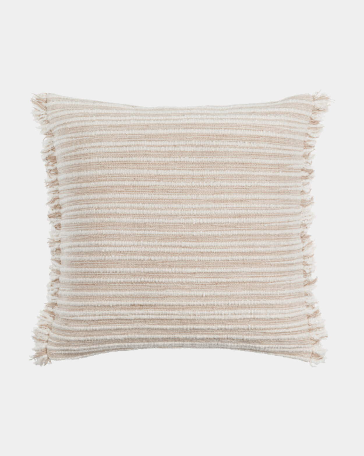 White Fringe Cotton Pillow - Marble Lotus - White Fringe Cotton Pillow
