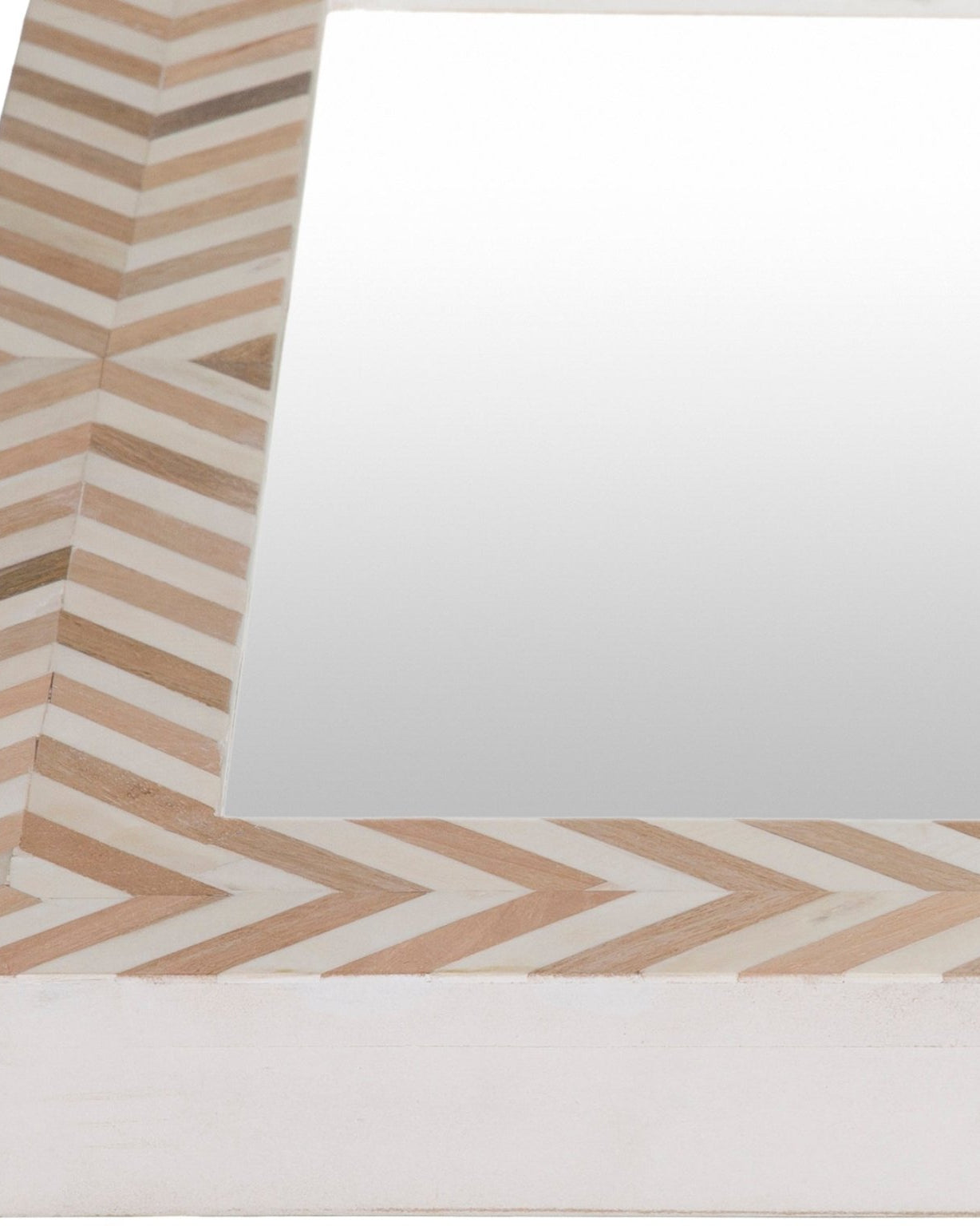 Wood Bone Inlay Floor Length Mirror - Marble Lotus - Bone Inlay Long Sided Mirror