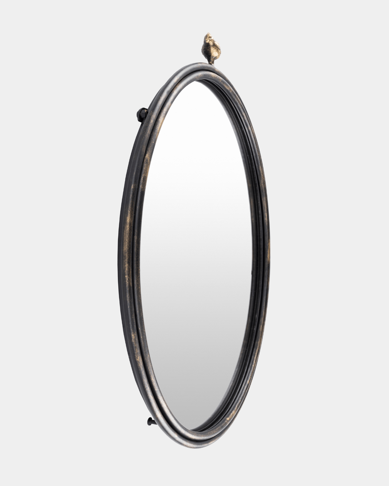 Wooden Birdsong Round Mirror - Marble Lotus - Wooden Birdsong Round Mirror