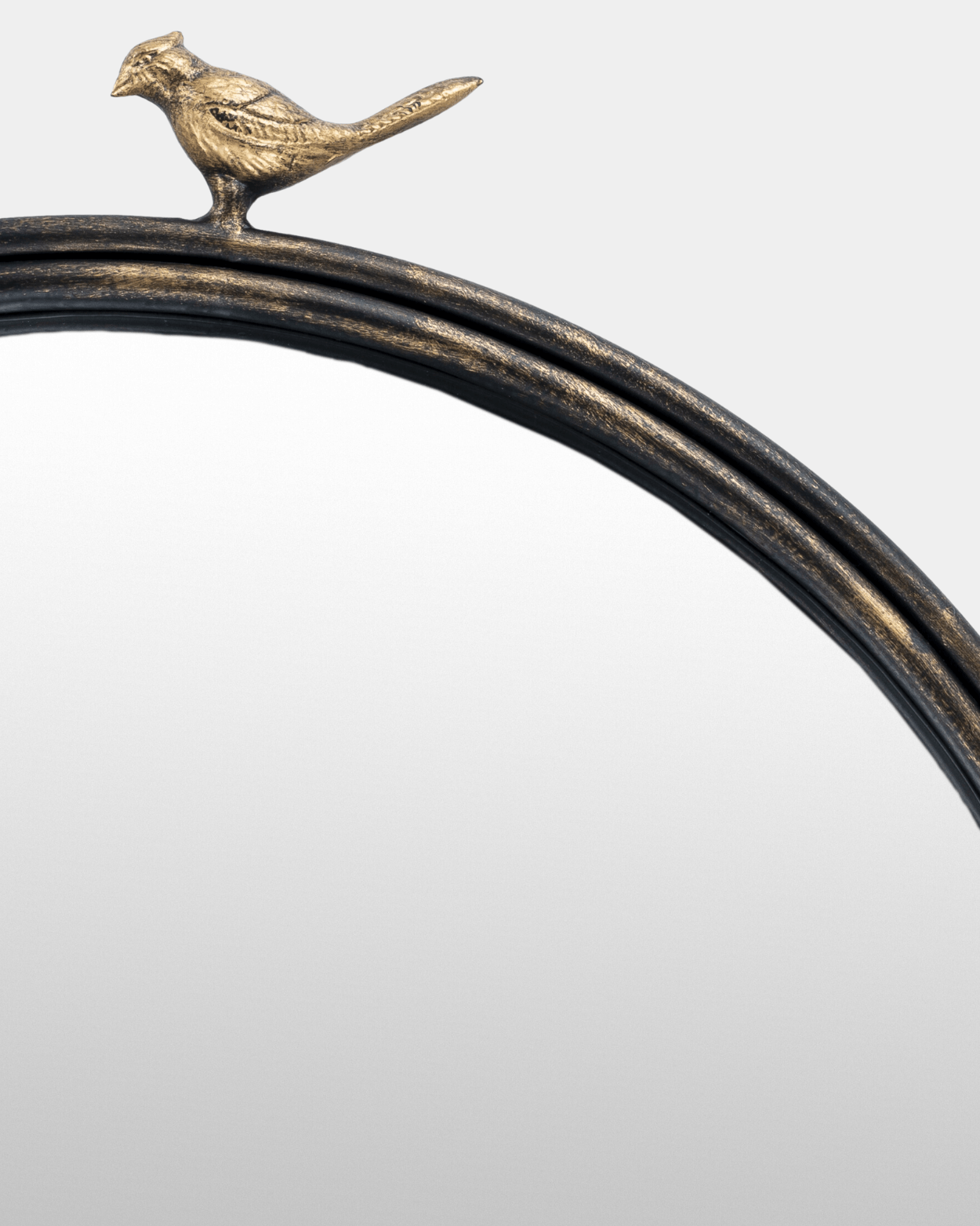 Wooden Birdsong Round Mirror - Marble Lotus - Wooden Birdsong Round Mirror