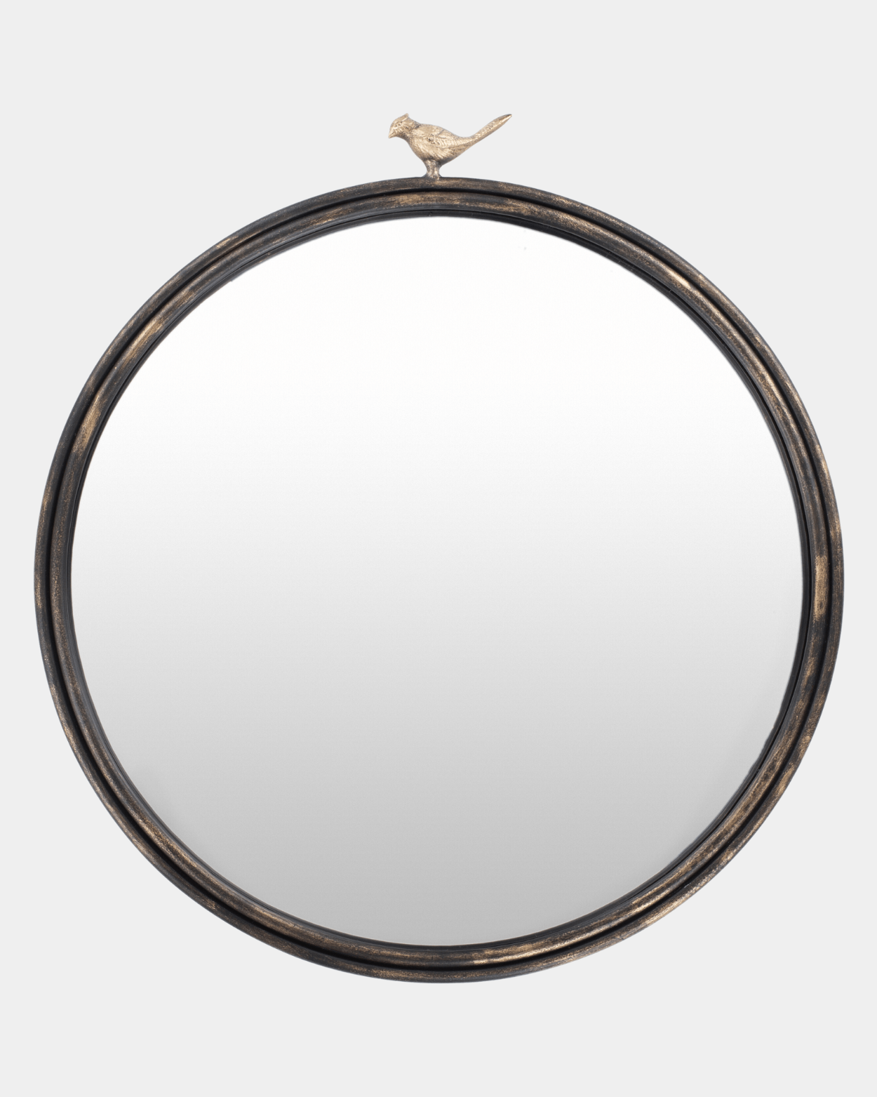 Wooden Birdsong Round Mirror - Marble Lotus - Wooden Birdsong Round Mirror