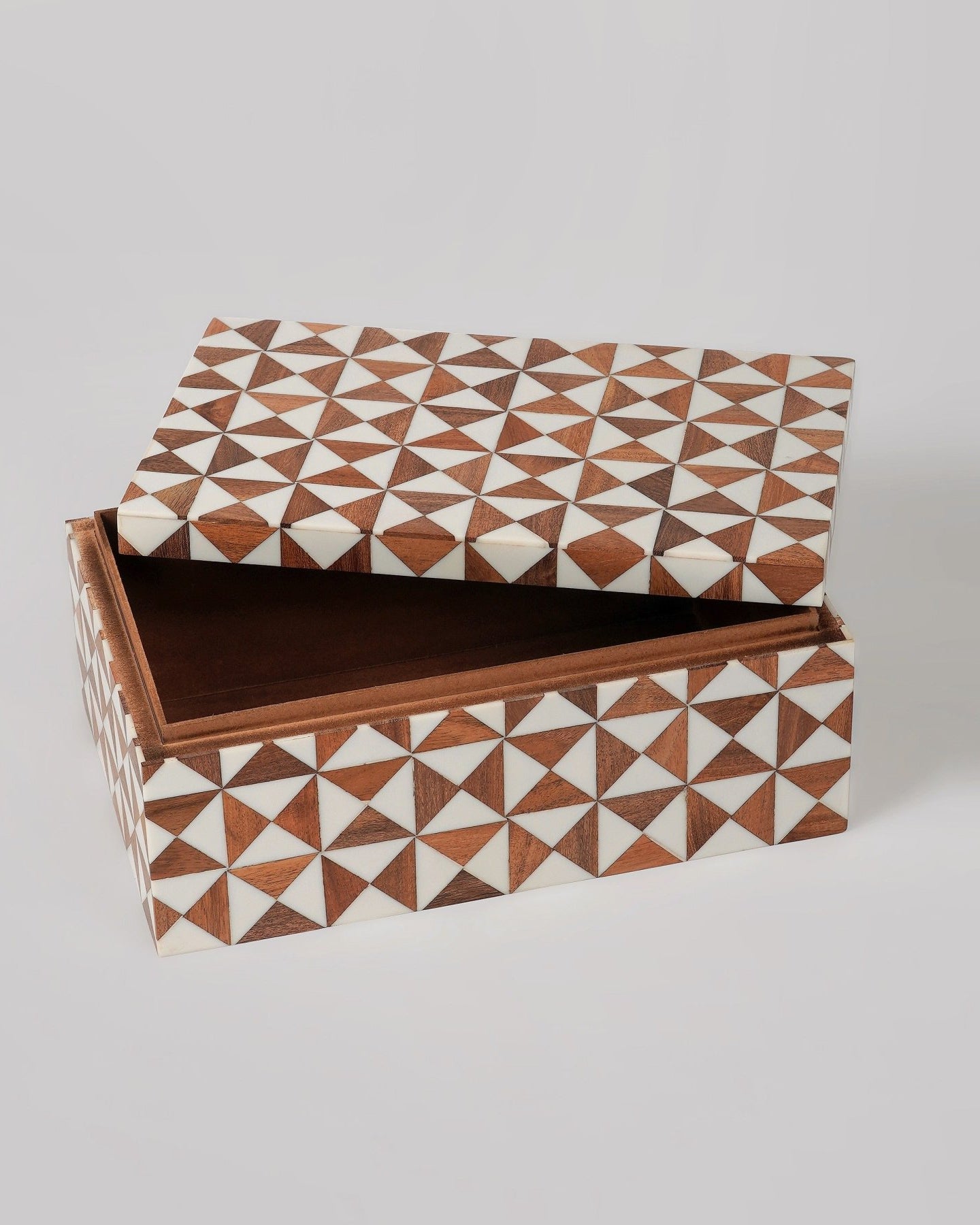 Wooden Inlay Box (Set of 2) - Marble Lotus - Wooden Inlay Box Set of 2