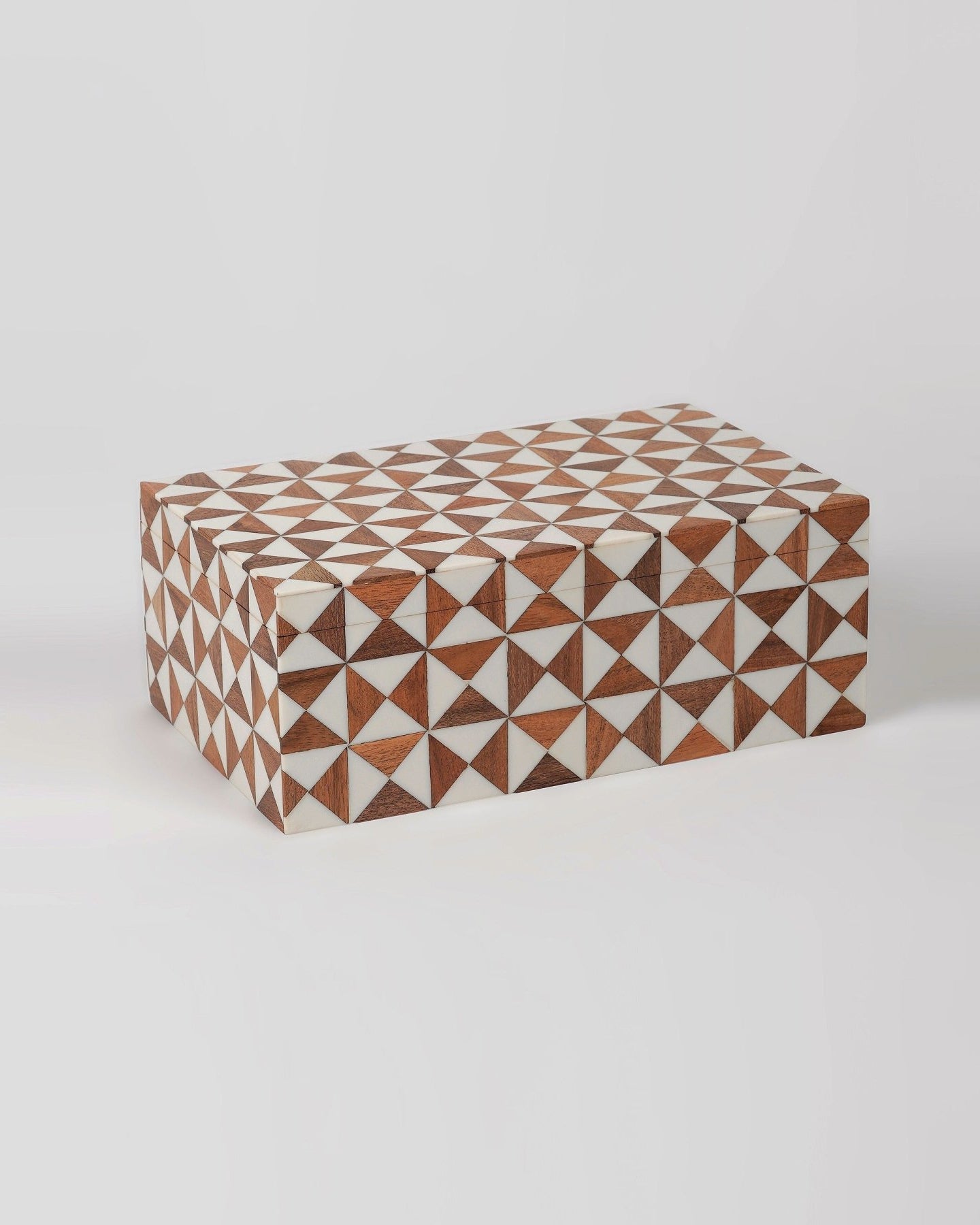 Wooden Inlay Box (Set of 2) - Marble Lotus - Wooden Inlay Box Set of 2