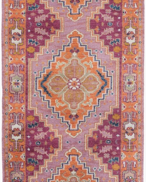 Zeus Plum Handmade Rug - Marble Lotus - Zeus Plum Handmade Rug