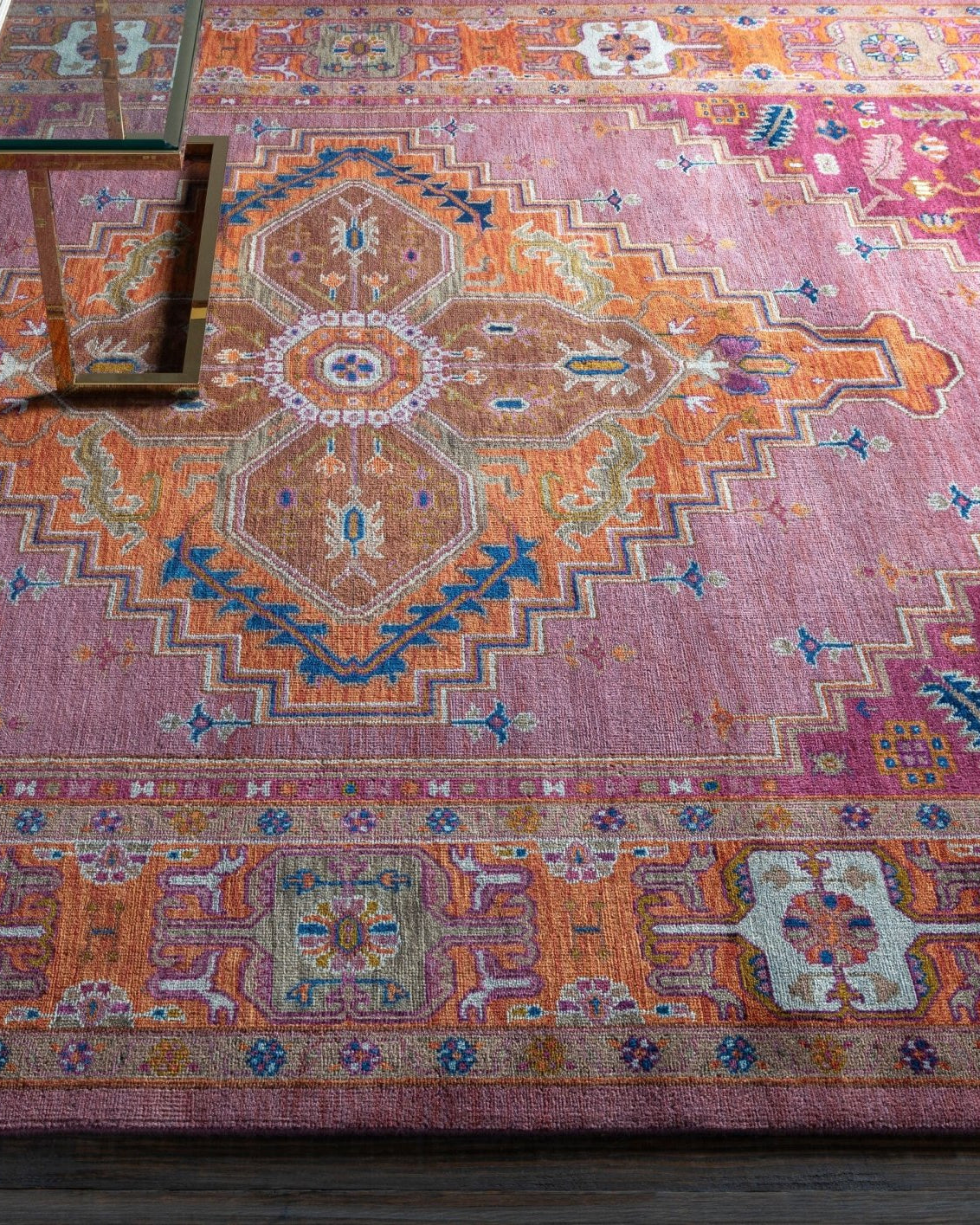 Zeus Plum Handmade Rug - Marble Lotus - Zeus Plum Handmade Rug