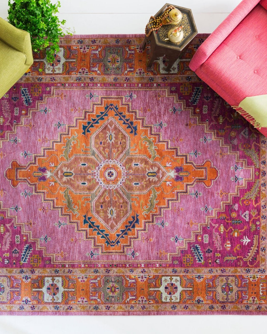 Zeus Plum Handmade Rug - Marble Lotus - Zeus Plum Handmade Rug