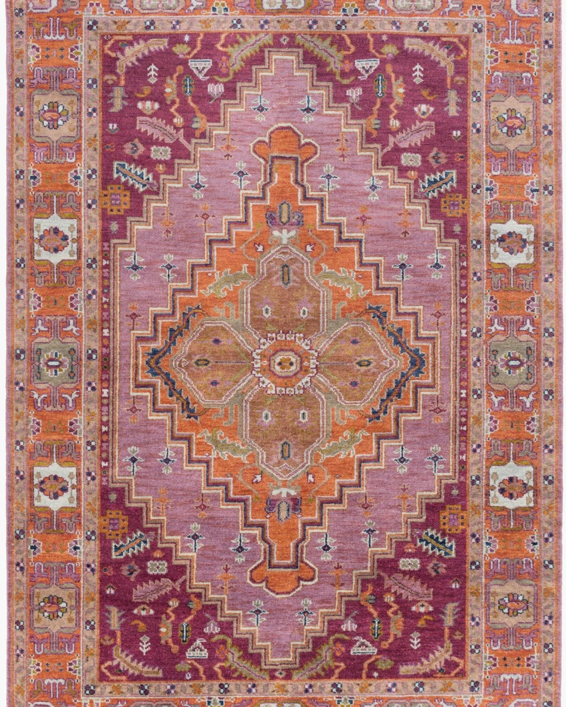 Zeus Plum Handmade Rug - Marble Lotus - Zeus Plum Handmade Rug