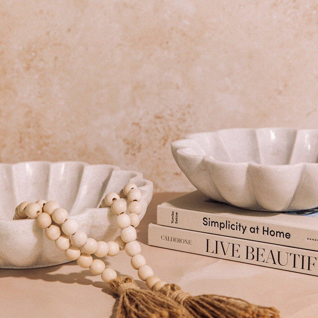 Lotus Urli - Marble Lotus - Purchase Lotus Urli for Traditional Indian Style