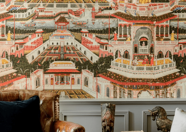 How to Incorporate an Asian Wallpaper into a Modern Home - Marble Lotus