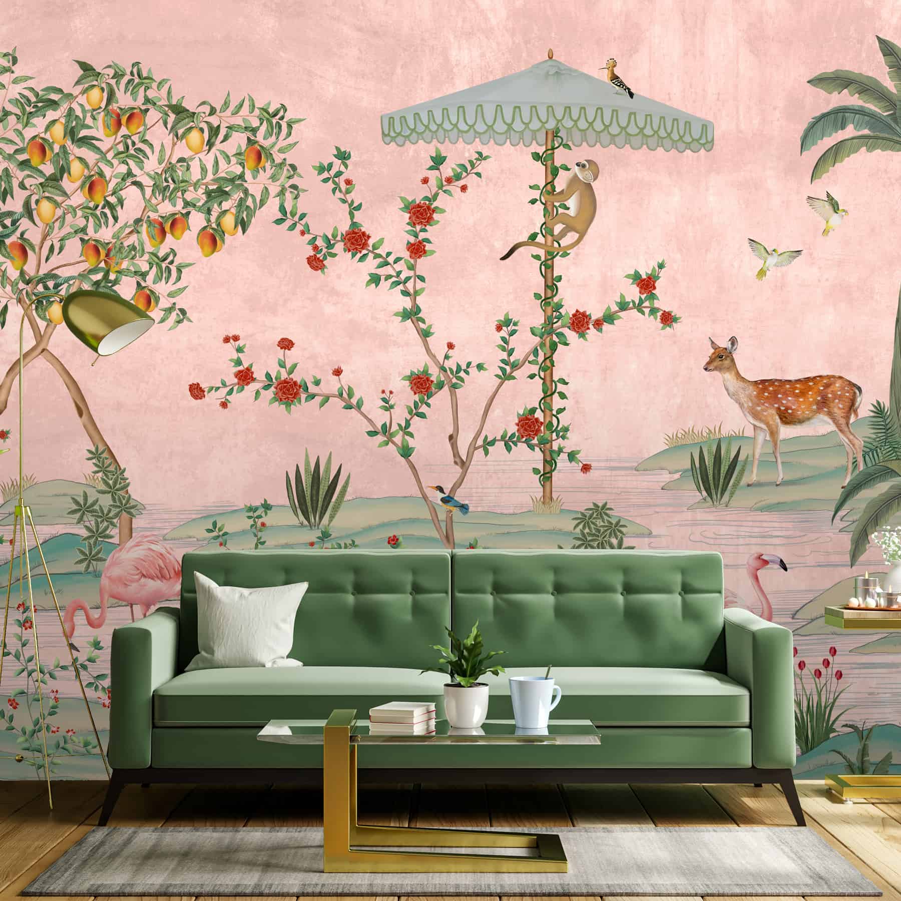 Customised Mural Wallpapers - Marble Lotus
