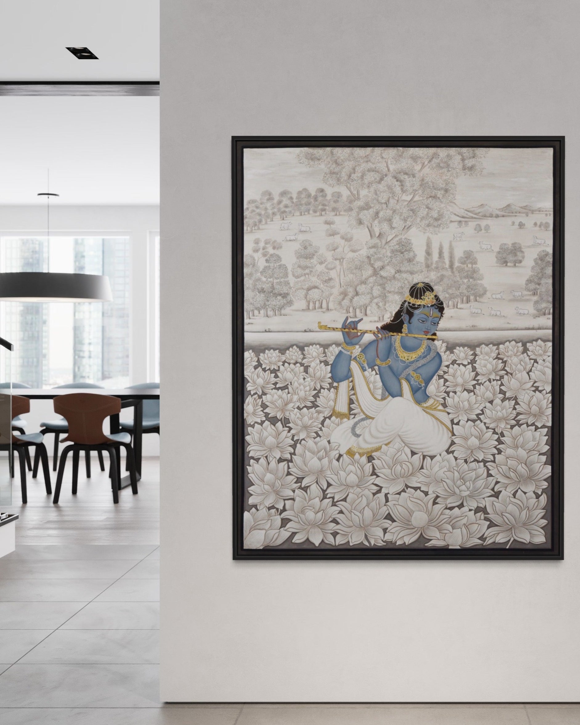 Pichwai Painting | Lord Krishna with Flute | Modern Home