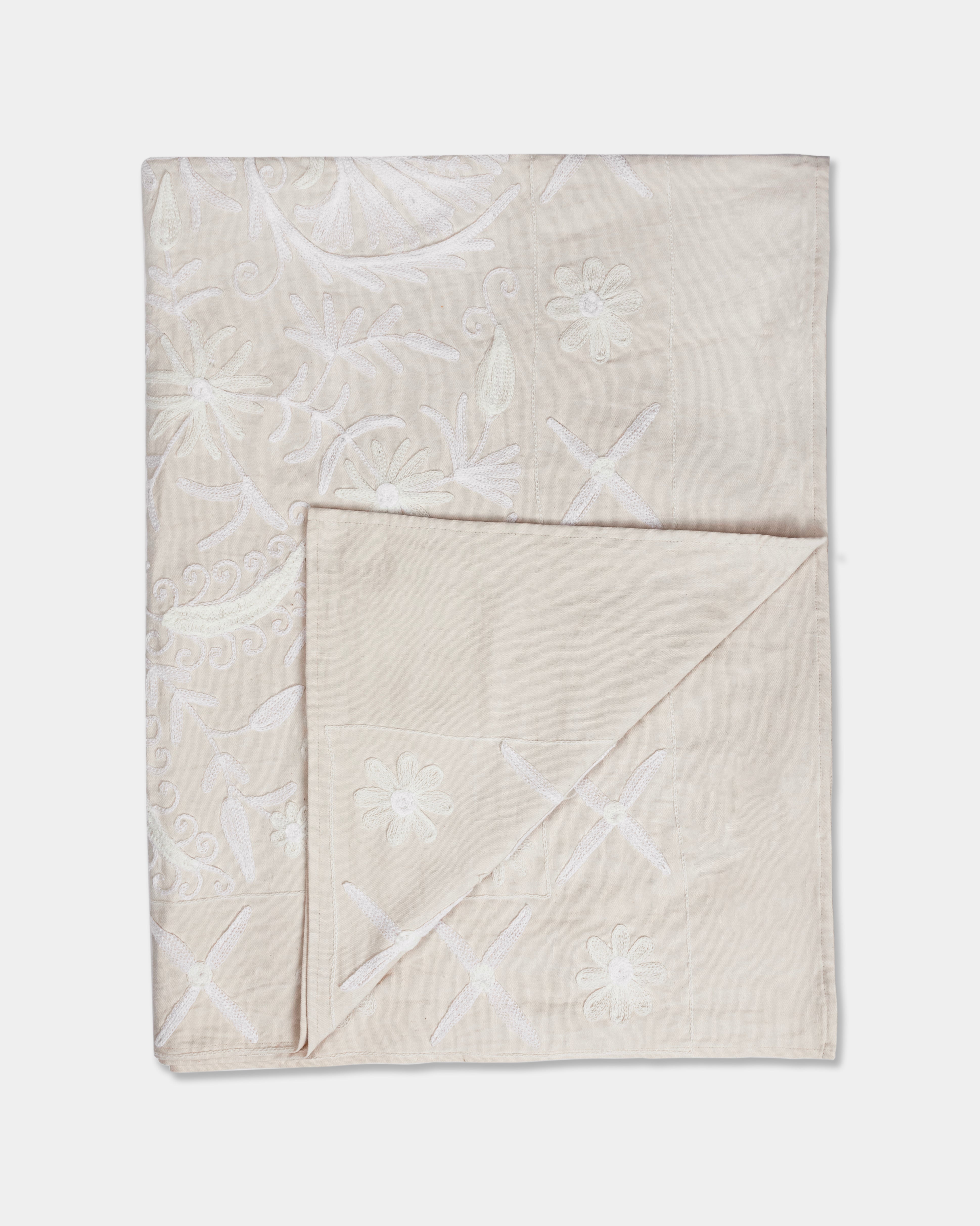 Suzani Throw | Ivory Tapestry Throw 60x90"
