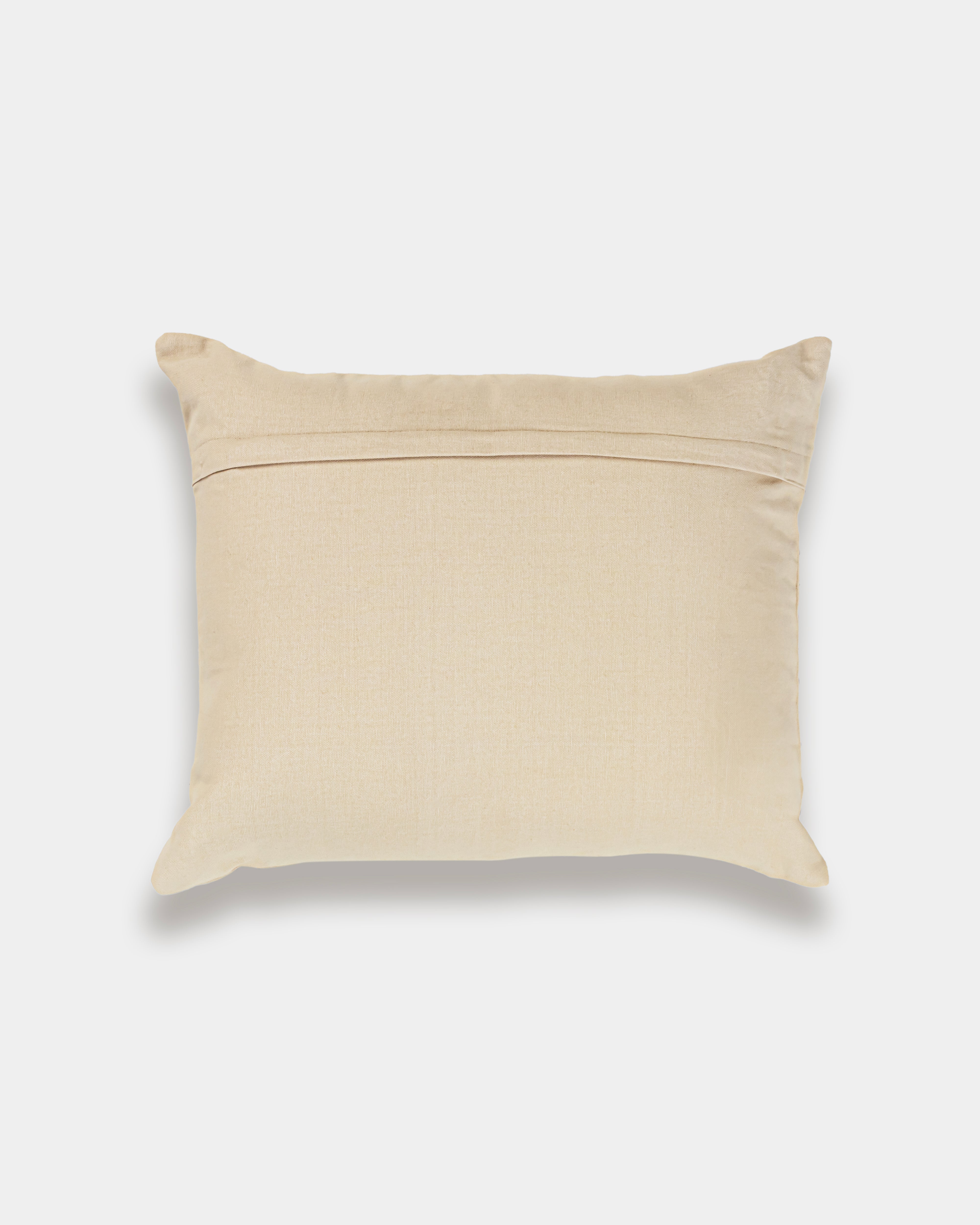 Suzani Pillow | Ivory Pillow Cover Foliage 18x18" | Made in Jaipur