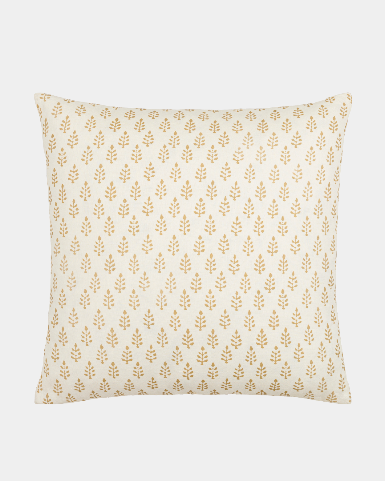 Cream Mustard Block Print Pillow