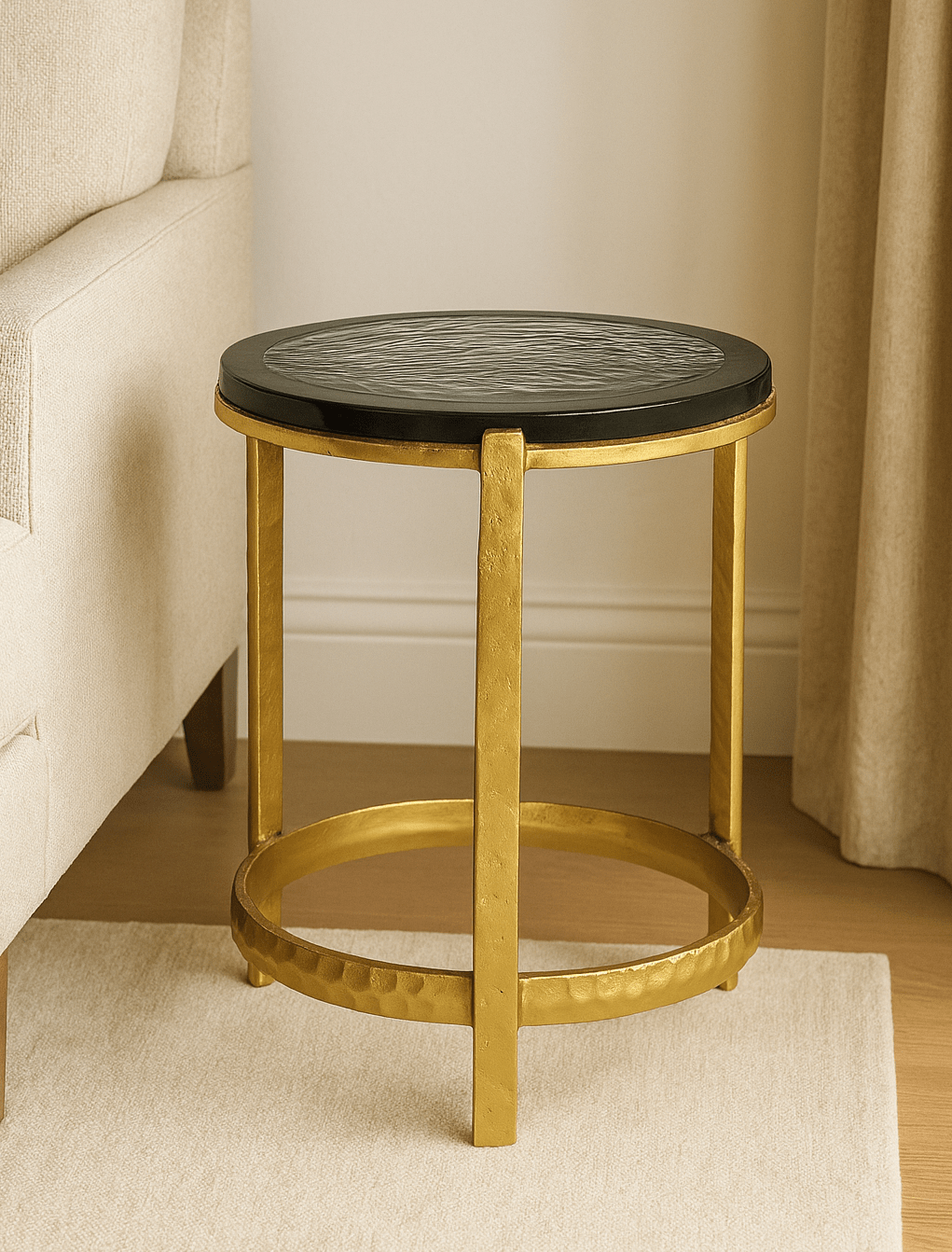 Acea Gold Accent Table - Marble Lotus - Acea Gold Accent Table